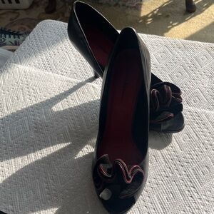 Elegant Black Peep-Toe Heels